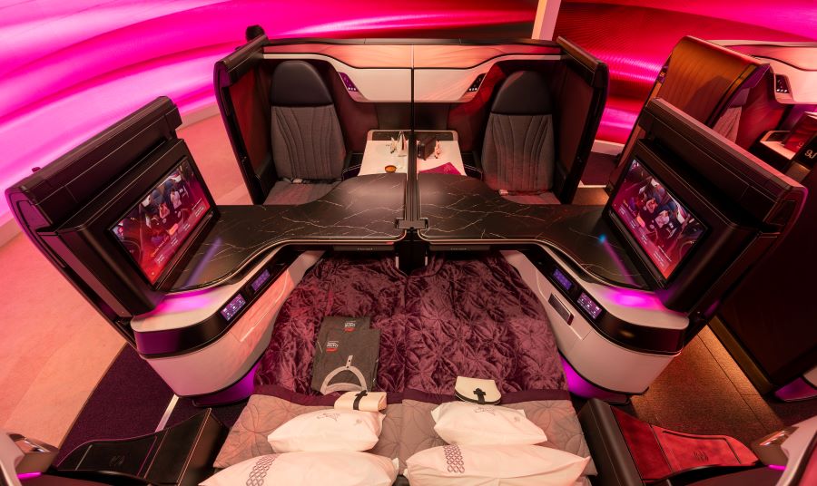 The new, ultra-modern Qsuite Next Gen revealed by Qatar Airways at Farnborough – Travel Weekly